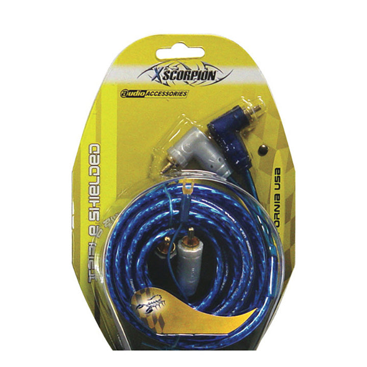 Xscorpion 15-Foot Right Angle Triple Shielded RCA Cable with Remote Wire
