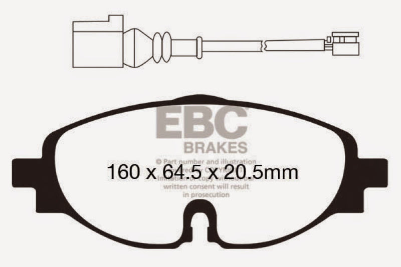 EBC 14+ Audi A3 1.8 Turbo Redstuff Front Brake Pads