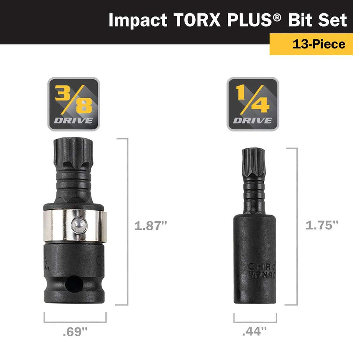 Titan 16036 Impact Torx Plus Bit Set, 13-Piece