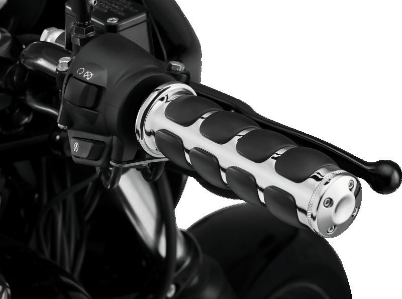 Kuryakyn ISO Grips Without Throttle Boss for Throttle-By-Wire Controls, Chrome – Part 6227
