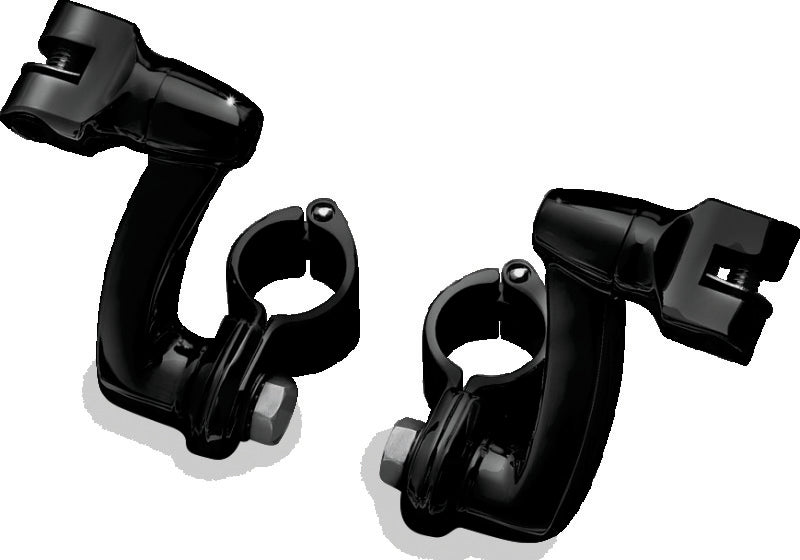 Kuryakyn Longhorn Offset Peg Mounts with 1-1/4-Inch Clamp, Black - Part 7571