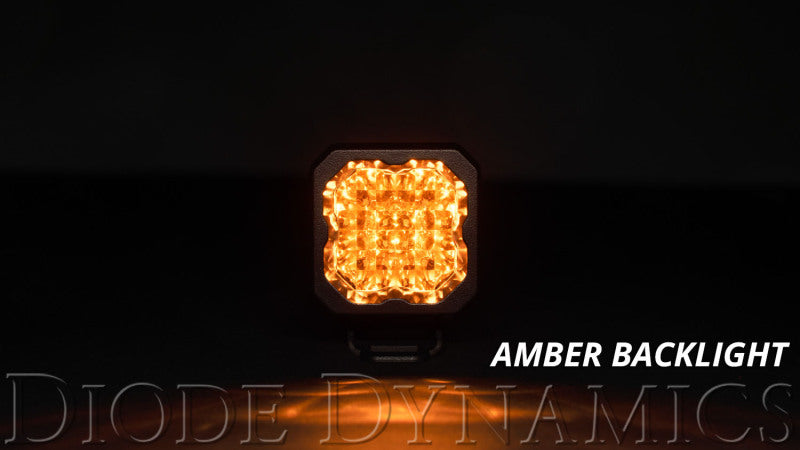 Diode Dynamics Stage Series C1 LED Pod Pro Yellow Flood Standard ABL Pair, Part Number DD6463P