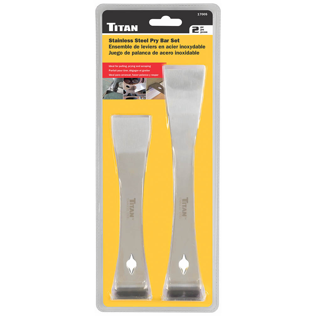 Titan Tool 17005 2-Piece Stainless Steel Pry Bar and Scraper Set