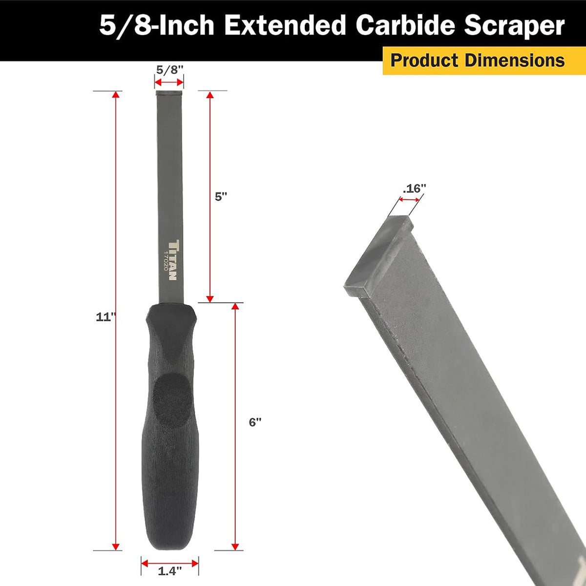Titan 5/8-Inch Extended Carbide Scraper
