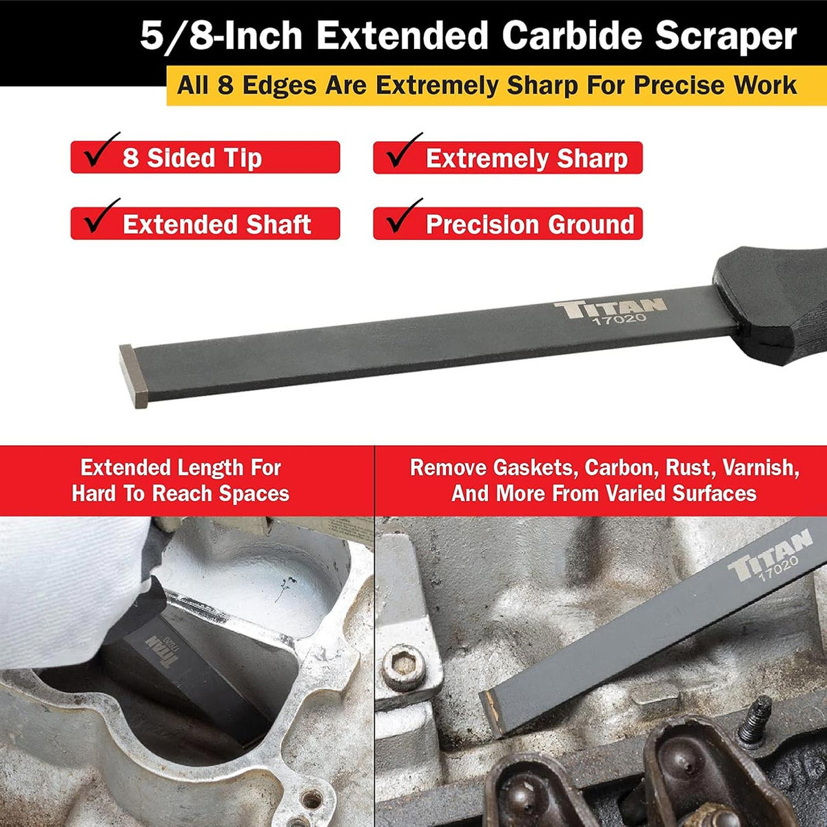 Titan 5/8-Inch Extended Carbide Scraper