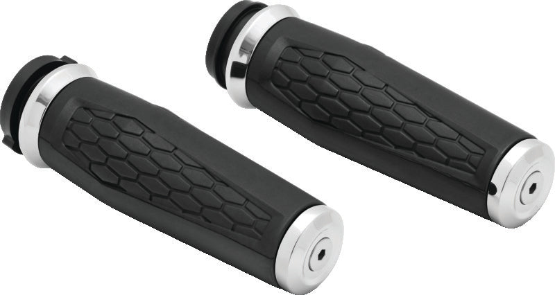Kuryakyn Hex Grips for Throttle-By-Wire Handlebars, Chrome – Part KUR5922