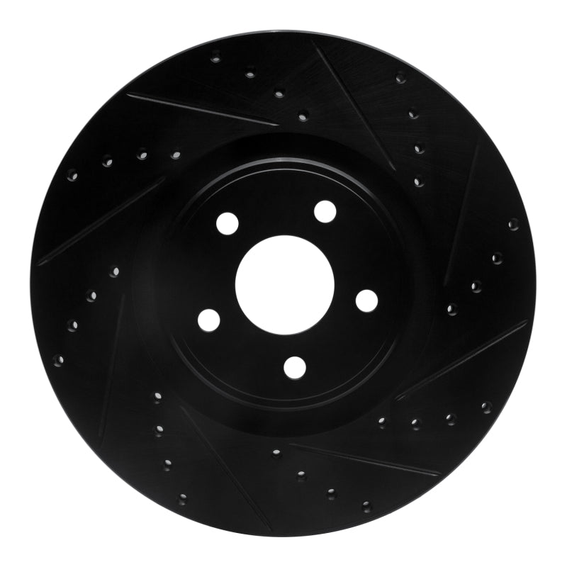 R1 Concepts RNC633-54082R Front Right Drilled and Slotted Black Brake Rotor for Ford Focus ST