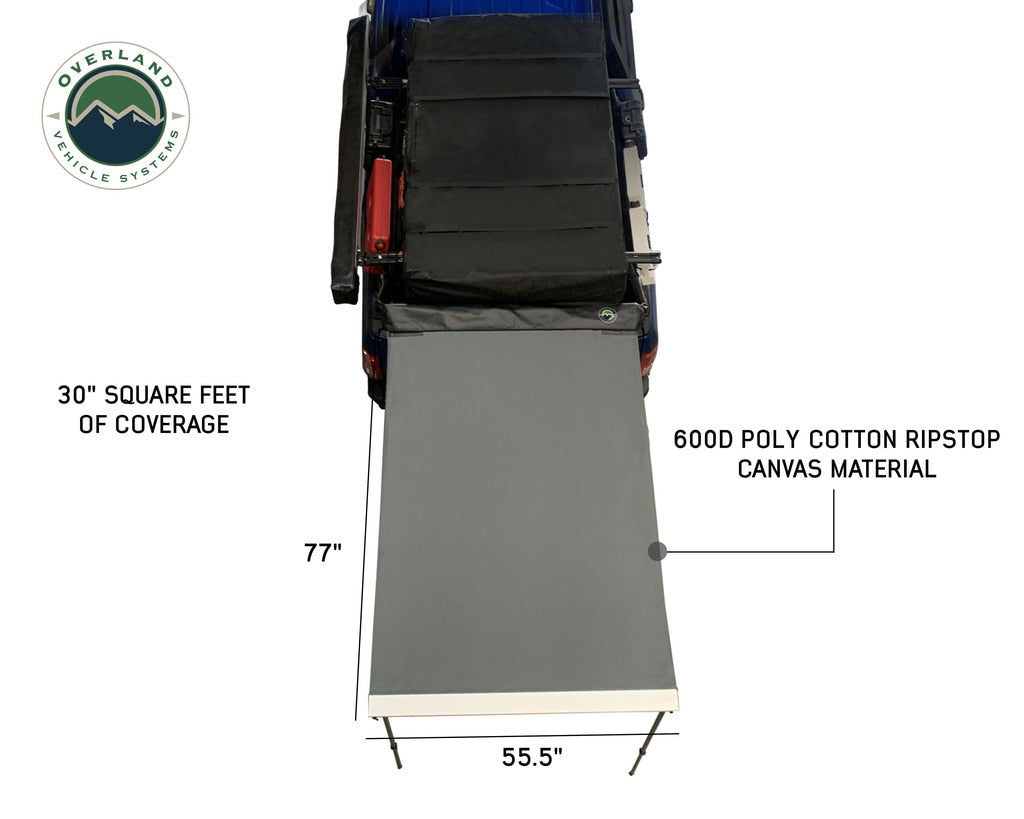 Overland Vehicle Systems - 18039909 - Portable Awning - Nomadic Awning 1.3 - 4.5 Foot With Black Cover