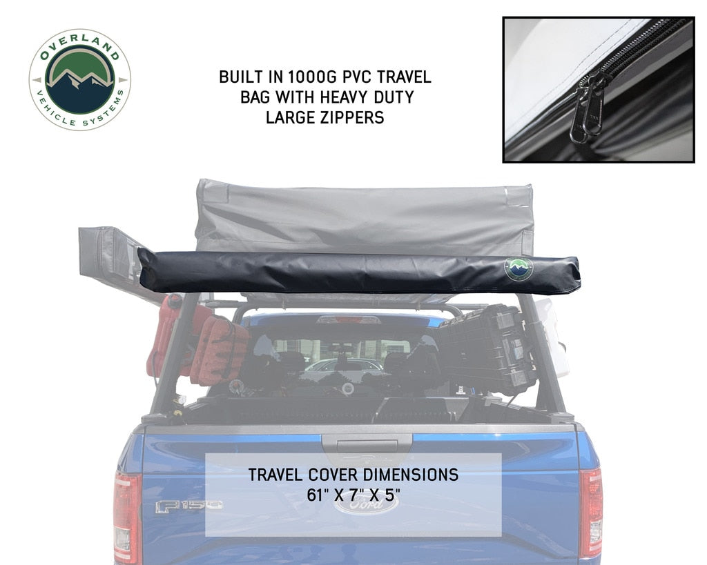 Overland Vehicle Systems - 18039909 - Portable Awning - Nomadic Awning 1.3 - 4.5 Foot With Black Cover