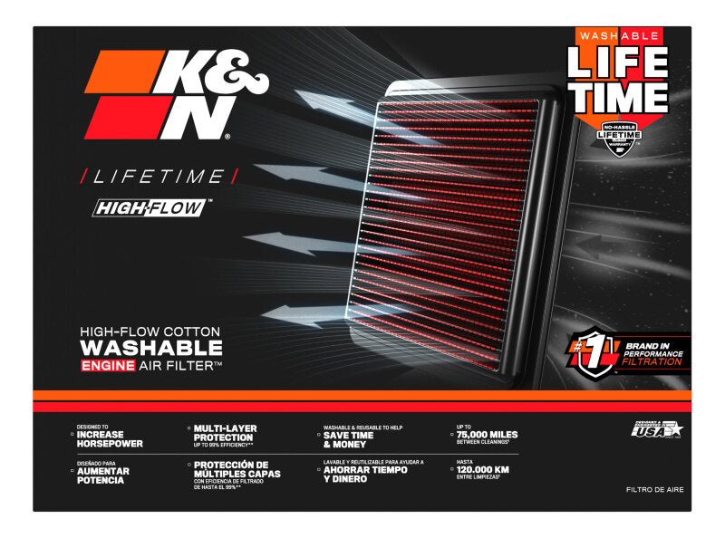 K&N Engineering SU-1348 High-Flow Replacement Air Filter for 2008 Suzuki GSX1300BK B-King