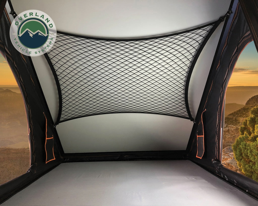 Overland Vehicle Systems - 18109901 - Roof Top Tent - Roof Top Tent Mamba 2 Side Load Aluminum Black Shell Grey Body