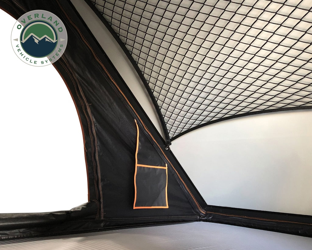 Overland Vehicle Systems - 18109901 - Roof Top Tent - Roof Top Tent Mamba 2 Side Load Aluminum Black Shell Grey Body