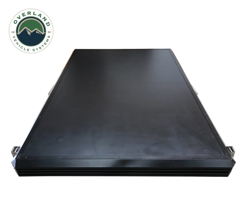Overland Vehicle Systems - 18109901 - Roof Top Tent - Roof Top Tent Mamba 2 Side Load Aluminum Black Shell Grey Body