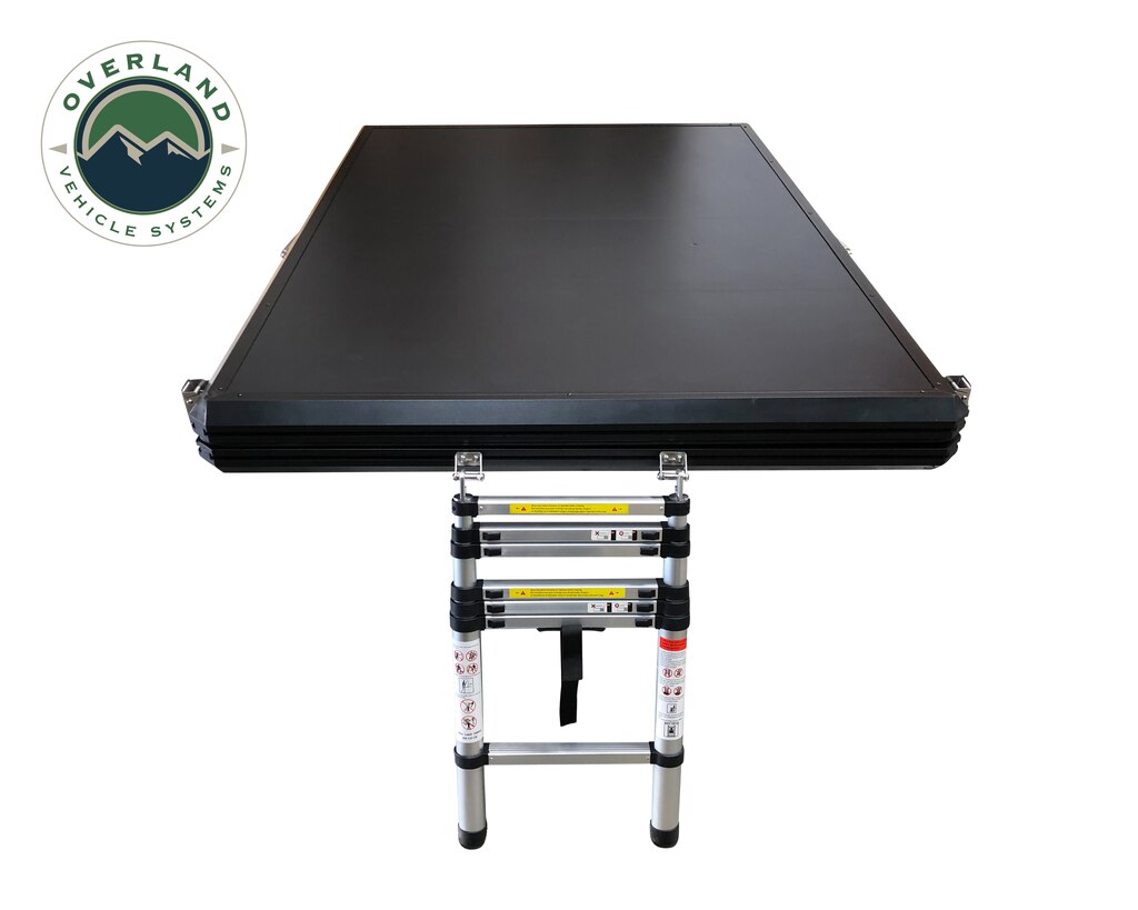 Overland Vehicle Systems - 18109901 - Roof Top Tent - Roof Top Tent Mamba 2 Side Load Aluminum Black Shell Grey Body