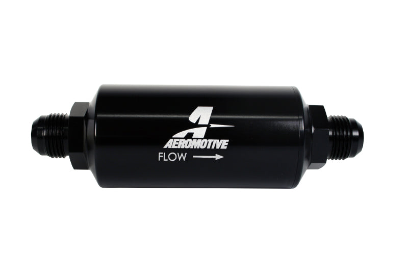 Aeromotive 12385 In-Line Fuel Filter, AN-10 Male, 10-Micron Microglass Element, Black Anodized