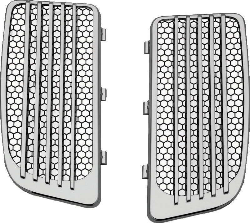 Kuryakyn Radiator Grills for Twin-Cooled Harley-Davidson Models, Chrome and Black Pair - 7681