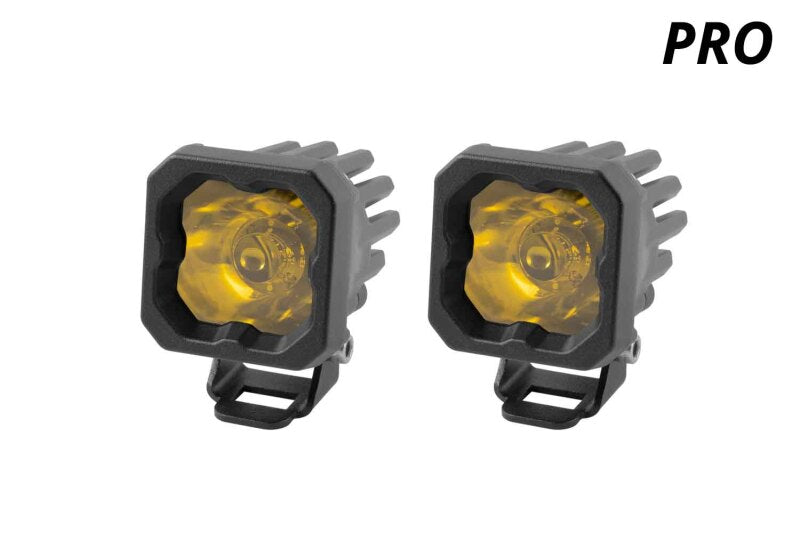Diode Dynamics Stage Series C1 LED Pod Pro Yellow Flood Standard ABL Pair, Part Number DD6463P