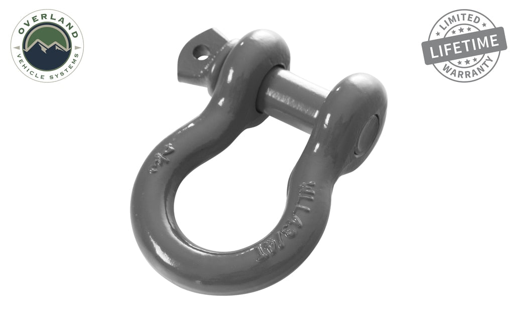 Overland Vehicle Systems - 19019903 - Winch Shackle - Recovery Shackle 3/4 Inch 4.75 Ton Gray Universal
