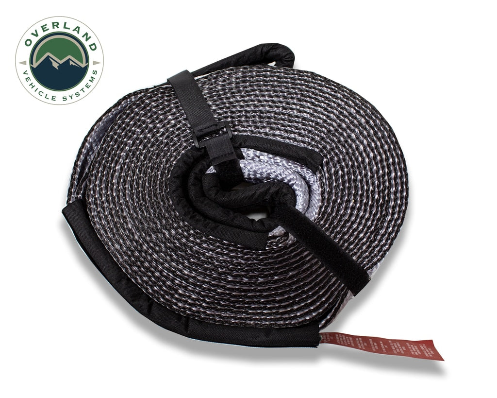 Overland Vehicle Systems - 19069916 - Tow Strap - Tow Strap 30,000 lb 3 Inch x 30 foot Gray With Black Ends & Storage Bag
