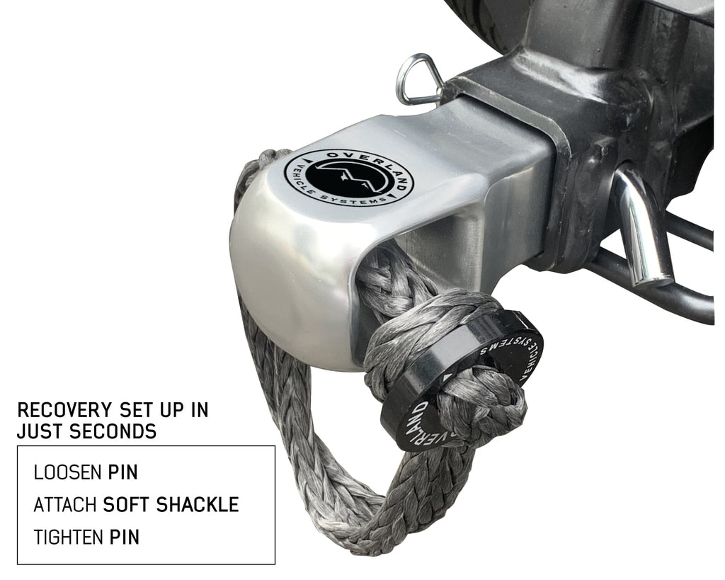 Overland Vehicle Systems - 19109902 - Soft Shackle - Aluminum Receiver Mount for Soft Shackle