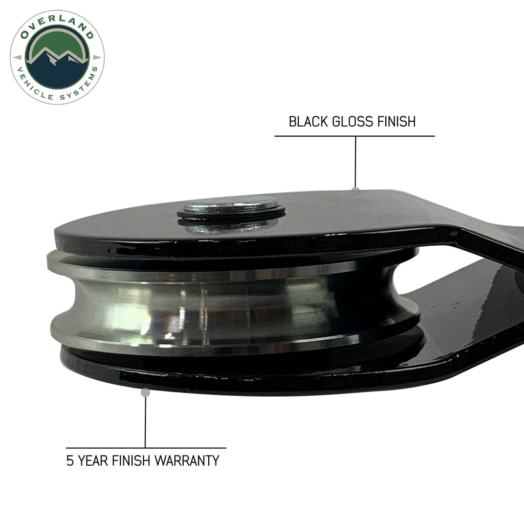 Overland Vehicle Systems - 19139905 - Snatch Block - Snatch Block Black 30,000 Lb Breaking Strength Standard Universal