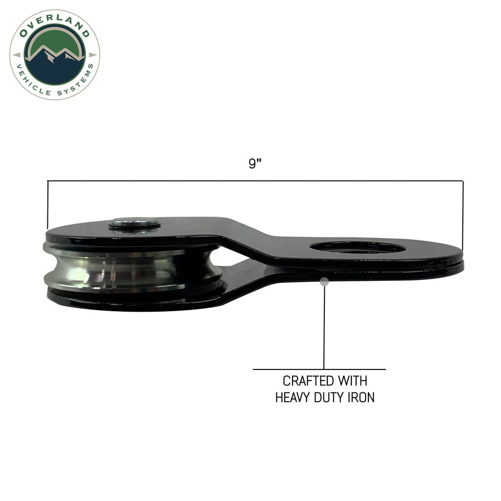 Overland Vehicle Systems - 19139905 - Snatch Block - Snatch Block Black 30,000 Lb Breaking Strength Standard Universal