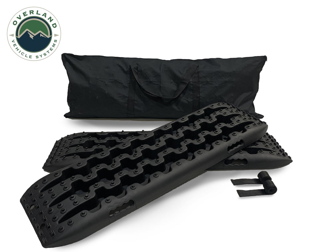Overland Vehicle Systems - 19169910 - Element Ramps - Recovery Ramp With Pull Strap and Storage Bag Black/Black