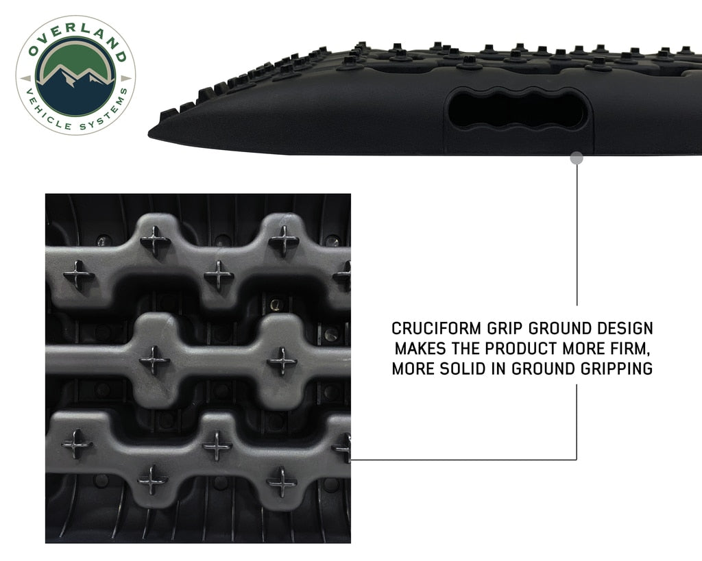 Overland Vehicle Systems - 19169910 - Element Ramps - Recovery Ramp With Pull Strap and Storage Bag Black/Black