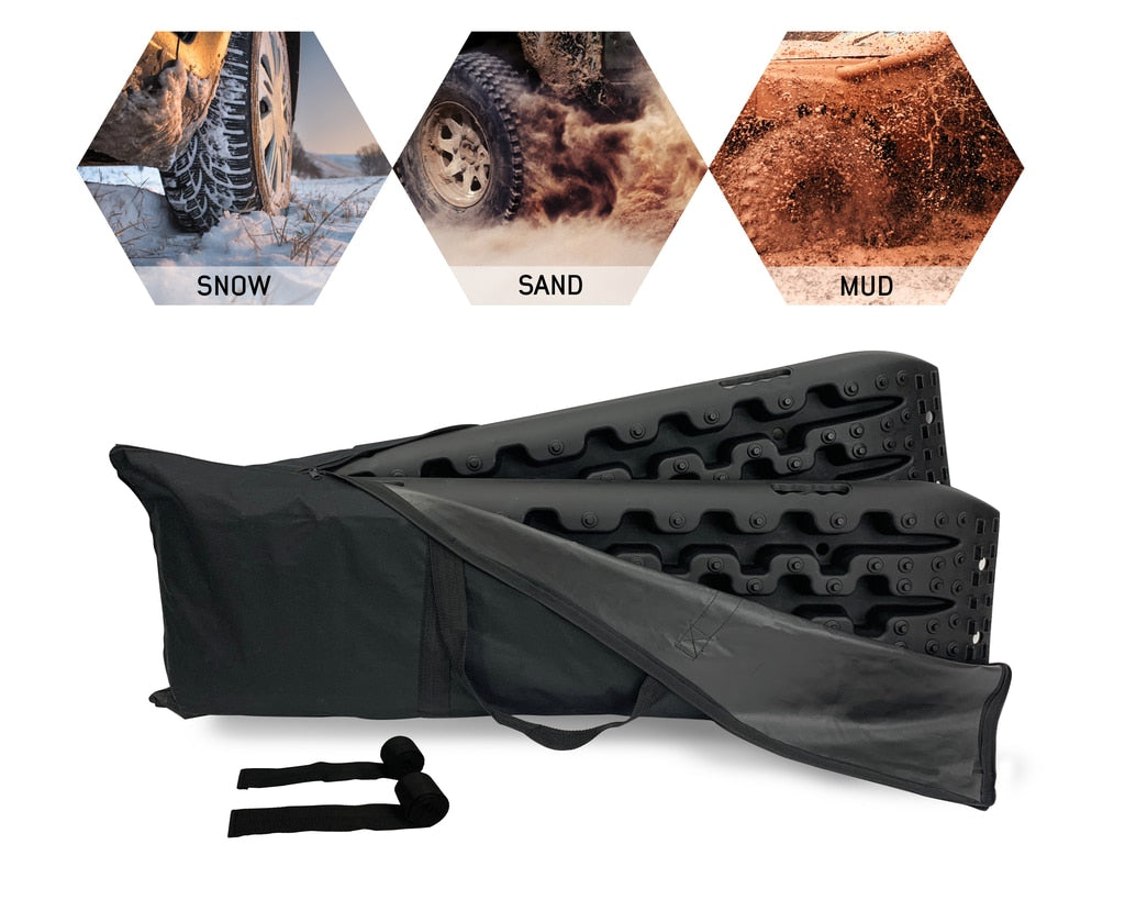 Overland Vehicle Systems - 19169910 - Element Ramps - Recovery Ramp With Pull Strap and Storage Bag Black/Black