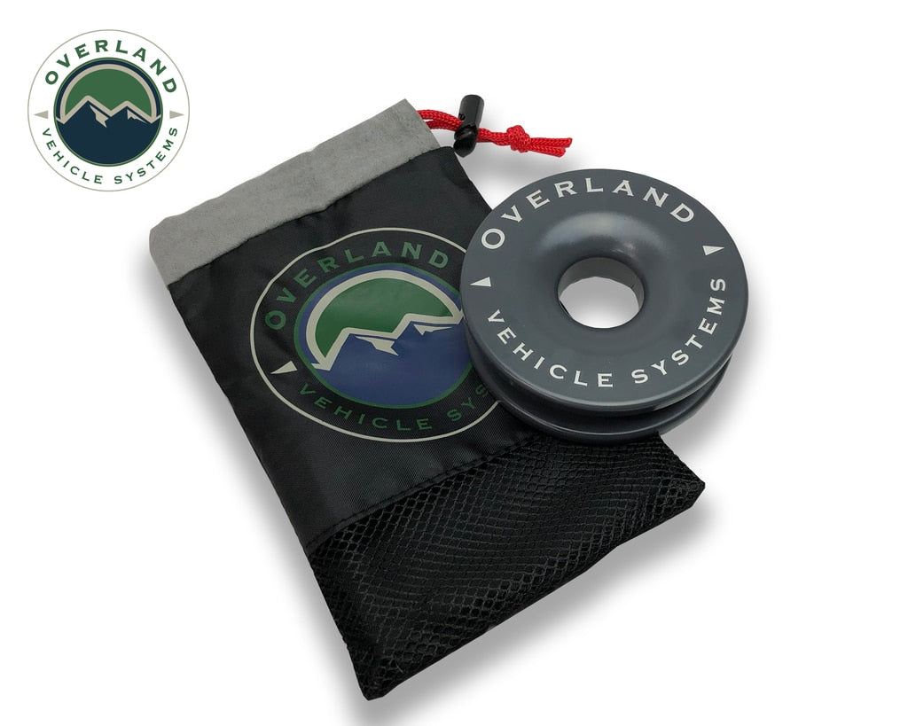 Overland Vehicle Systems - 19230003 - Winch Shackle - Recovery Ring 4.00 Inch 41,000 LBS Gray With Storage Bag Universal