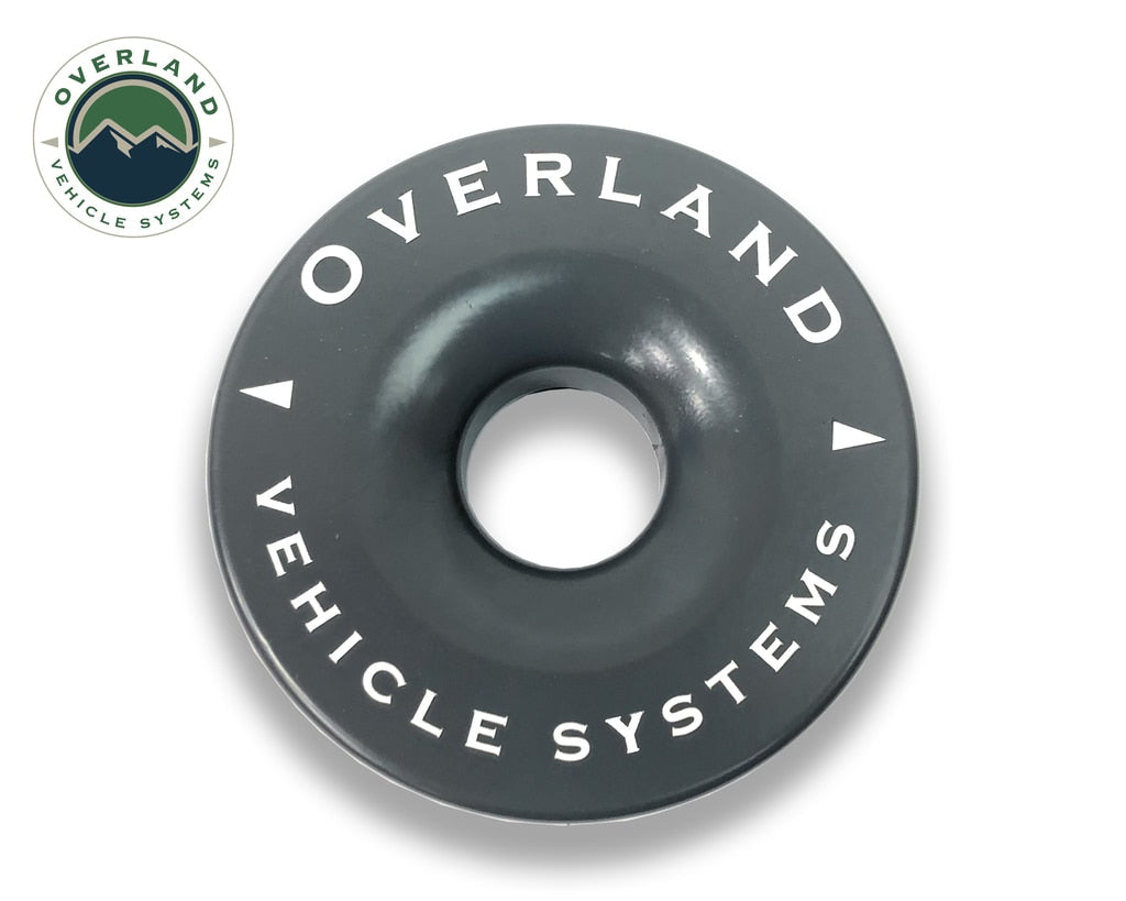 Overland Vehicle Systems - 19230003 - Winch Shackle - Recovery Ring 4.00 Inch 41,000 LBS Gray With Storage Bag Universal