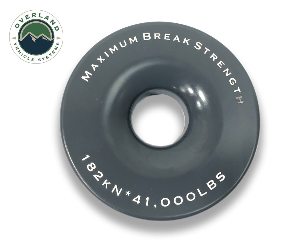 Overland Vehicle Systems - 19230003 - Winch Shackle - Recovery Ring 4.00 Inch 41,000 LBS Gray With Storage Bag Universal