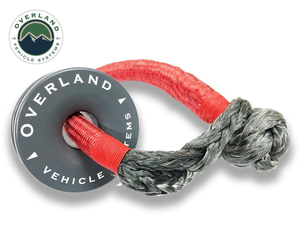 Overland Vehicle Systems - 19230003 - Winch Shackle - Recovery Ring 4.00 Inch 41,000 LBS Gray With Storage Bag Universal