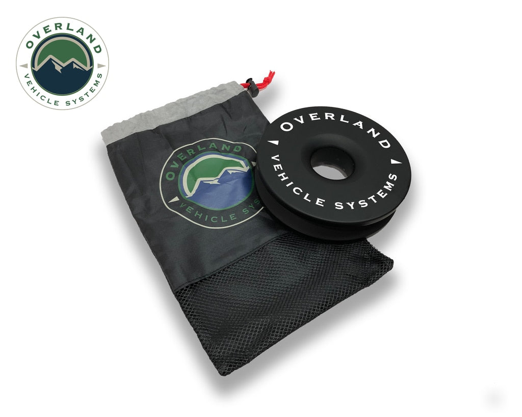 Overland Vehicle Systems - 19240004 - Winch Shackle - Recovery Ring 6.25 Inch 45,000 LBS Black With Storage Bag Universal