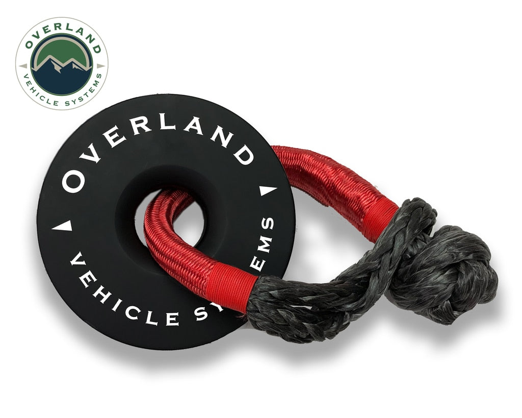 Overland Vehicle Systems - 19240004 - Winch Shackle - Recovery Ring 6.25 Inch 45,000 LBS Black With Storage Bag Universal