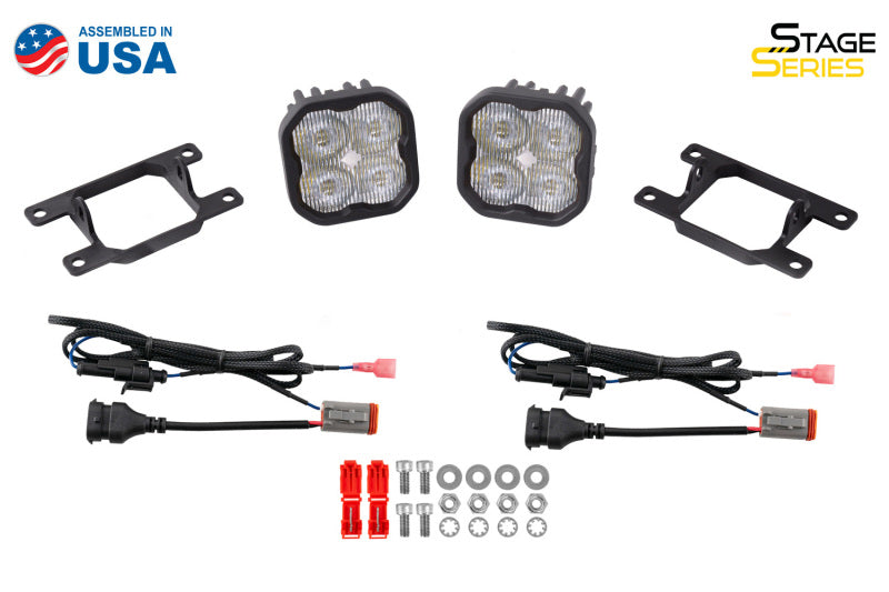 Diode Dynamics SS3 Max Type AS Fog Light Bracket Kit with Amber Backlight, White SAE Fog, Part Number dioDD6993