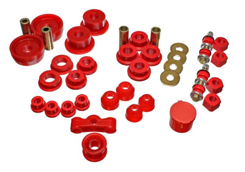 Energy Suspension 16.18101R - 84-87 Honda Civic/CRX Red Hyper-Flex Master Bushing Set