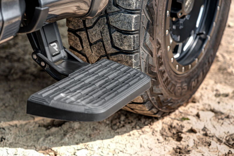 AMP Research BedStep2 Retractable Bed Side Step for 2015-2024 Ford F-150, Black - 75412-01A