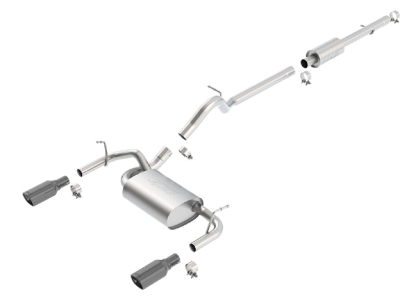 Borla Touring Cat-Back Exhaust System for 2012-2018 Jeep Wrangler JKU 3.6L V6, 4-Door 4WD, Part Number 140459BC