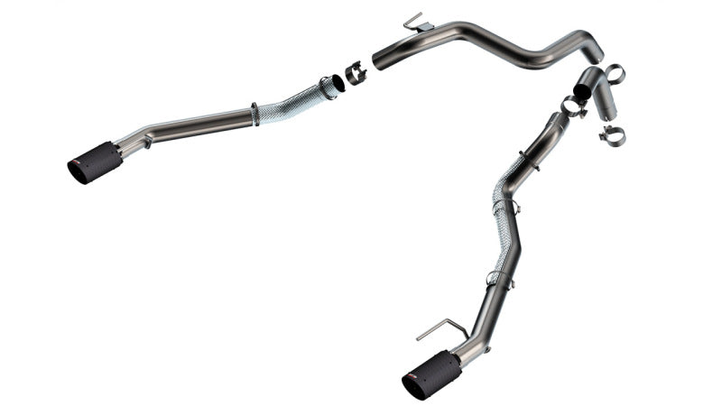 Borla 60743CFBA Tail Pipe Kit for 2024-2026 Ford Ranger Raptor 3.0L V6, 2.75-Inch Pipes with 4-Inch Carbon Fiber Black Anodized Tips