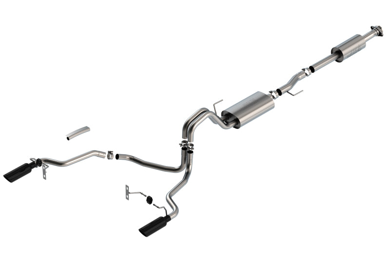 Borla 140862BC Touring Cat-Back Exhaust with Black Chrome Tips for 2021-2026 Ford F-150 2.7L and 3.5L V6