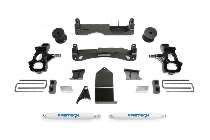 Fabtech 14-18 GM C/K1500 w/OE Alum. UCA 4in Basic System w/Perf. Shocks
