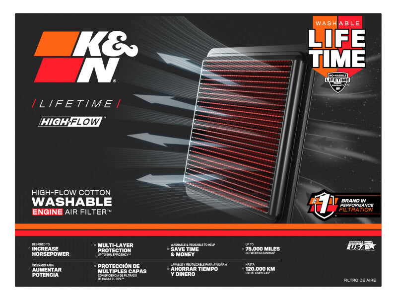 K&N Engineering 33-5144 High-Flow Replacement Air Filter for BMW X5 M, X5, X6 and X7