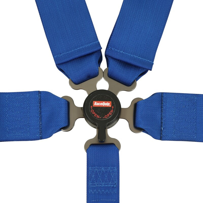 RaceQuip RQP741021RQP Blue SFI Camlock 5-Point Pull-Down Lap Seat Belt