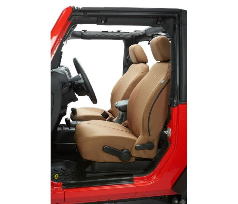 Bestop 13-18 Jeep Wrangler JK Front Seat Covers in Tan - Durable Custom Fit Protection