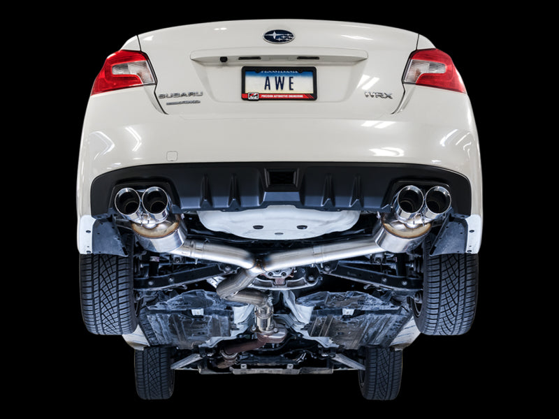 AWE Tuning Subaru 15+ WRX VA Sedan Touring Edition Exhaust - Chrome Silver Tips (102mm)