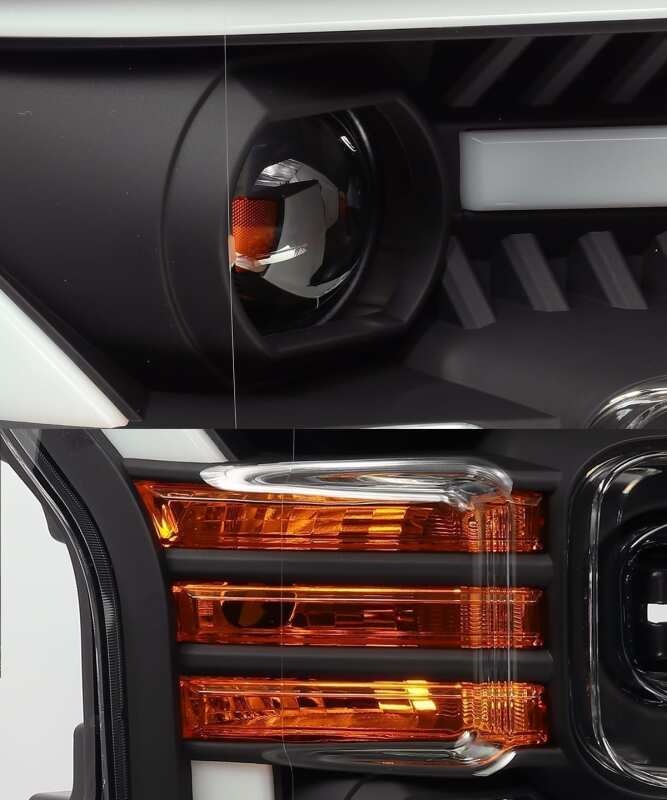 AlphaRex LUXX LED Projector Headlights for 2015-2016 Ford F-150, Plank Style Black with Activation Light and DRL - ARX880167