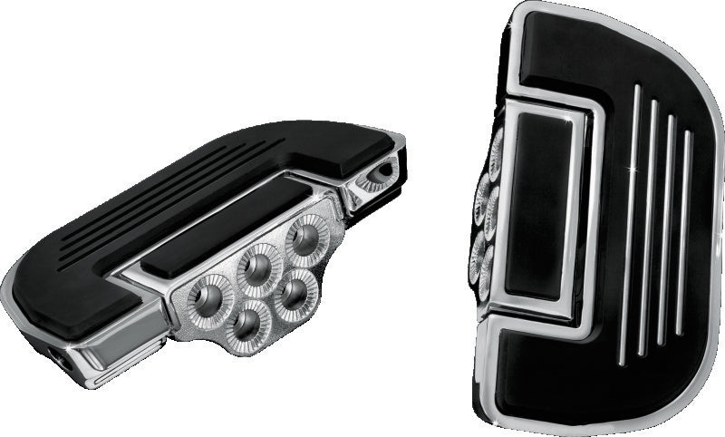 Kuryakyn Premium Ribbed Motorcycle Floorboards Without Adapter, Chrome - 4351