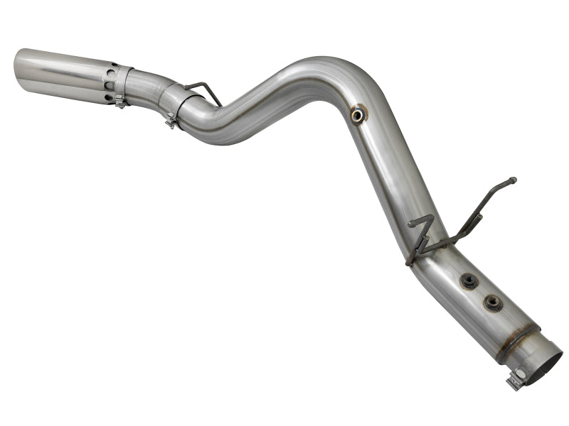 aFe Large Bore-HD 5-Inch 409 Stainless Steel DPF-Back Exhaust with Polished Tip, Part Number 49-44085-P