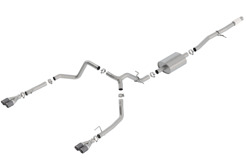 Borla 140770CF S-Type Cat-Back Exhaust System for 2019-2026 Chevrolet Silverado 1500 and GMC Sierra 1500 5.3L V8